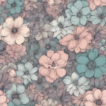 A background pattern with blooming flowers in pastel hues, creating an intricate design.
